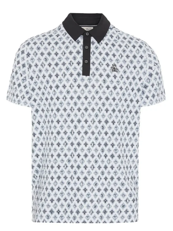 Men Original Penguin Shirts< All Over Atomic Cocktail Print Polo - Caviar