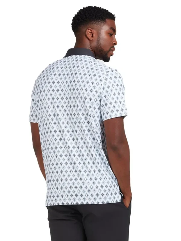 Men Original Penguin Shirts< All Over Atomic Cocktail Print Polo - Black Iris