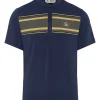 Men Original Penguin Shirts< Jack'S Stripe Colour Block Polo - Black Iris