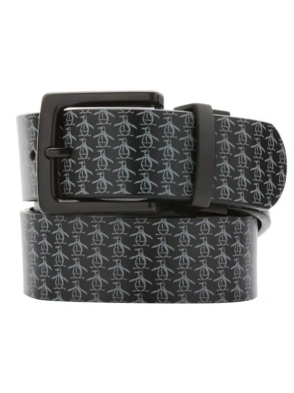 Original Penguin Belts< Reversible All Over Pete Printed Belt - Caviar