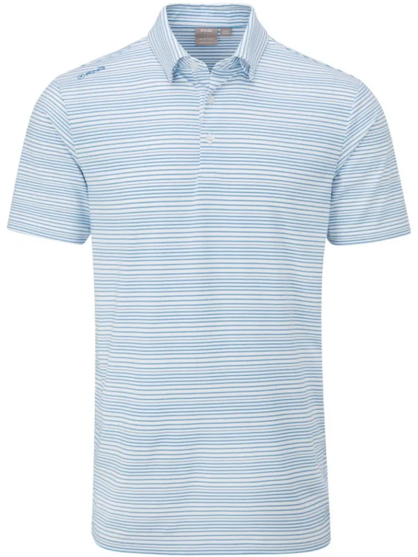 Men PING Shirts< Alexander Tailored Fit Polo - White/Infinity Blue