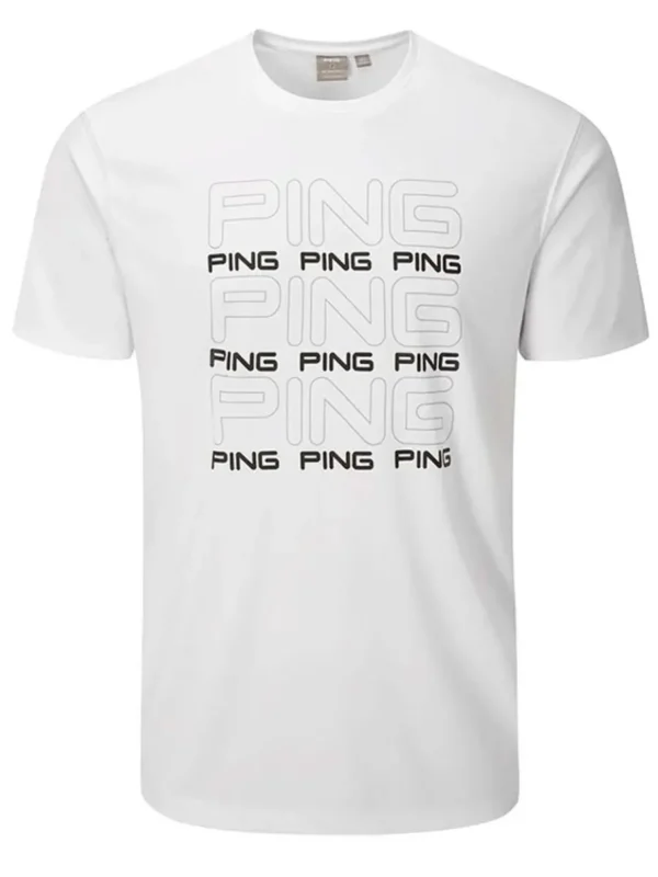 Men PING Shirts< Logo Tee - White