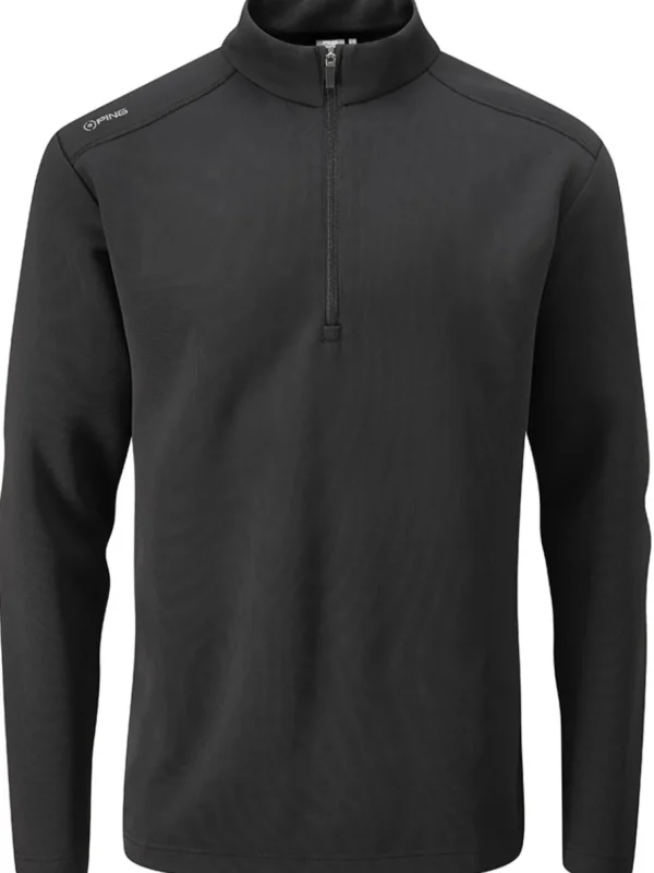 Men PING Jumpers< Ramsey 1/2 Zip Ribbed Fleece - Black