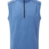 Men PING Vests< Ramsey 1/2 Zip Ribbed Fleece Vest - Snorkel Blue Marl