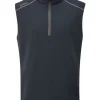 Men PING Vests< Ramsey 1/2 Zip Ribbed Fleece Vest - Navy