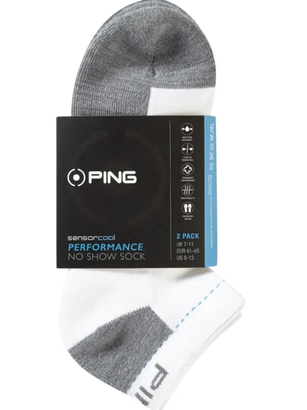 PING Socks< Sensorcool No Show 2 Pack Socks - White