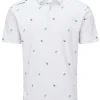 Men PING Shirts< Two Tone Tailored Fit Polo - White/Aquarius Multi