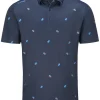 Men PING Shirts< Two Tone Tailored Fit Polo - Navy/Poppy Multi