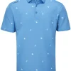 Men PING Shirts< Two Tone Tailored Fit Polo - Danube/Infinity Blue Multi