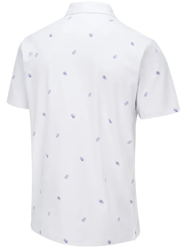 Men PING Shirts< Two Tone Tailored Fit Polo - White/Cool Lilac Multi