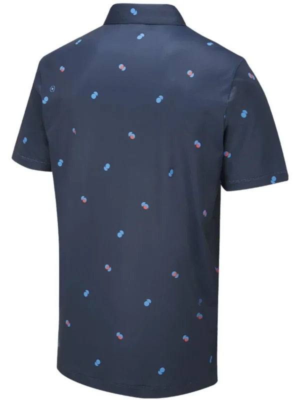 Men PING Shirts< Two Tone Tailored Fit Polo - Navy/Poppy Multi