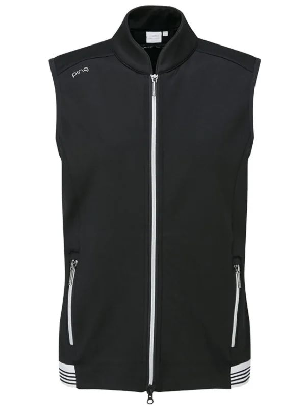 Women PING Vests< Women'S Dot Vest - Black/White