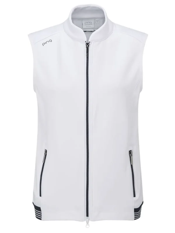 Women PING Vests< Women'S Dot Vest - White/Navy