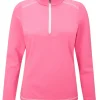 Women PING Jumpers< Women'S Sonya Half Zip Fleece - Flamingo