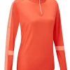 Women PING Shirts< Women'S Tamara Long Sleeve Polo - Flame/Melon