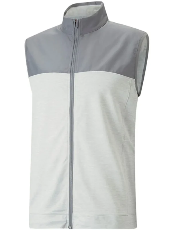 Men Puma Vests< Cloudspun Colorblock Golf Vest - Quiet Shade/High Rise Heather