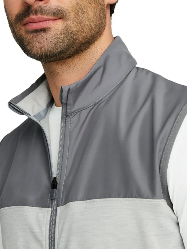 Men Puma Vests< Cloudspun Colorblock Golf Vest - Quiet Shade/High Rise Heather