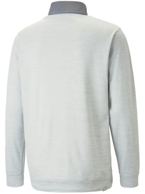 Men Puma Jumpers< Cloudspun Colourblock Golf 1/4 Zip - Quite Shade/High Rise Heather