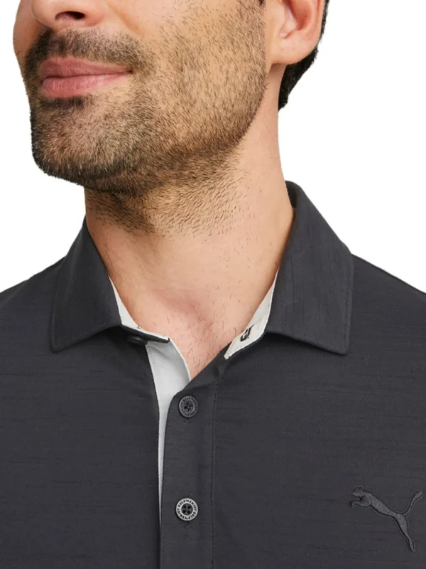 Men Puma Shirts< Cloudspun Haystack Golf Polo - Black Heather