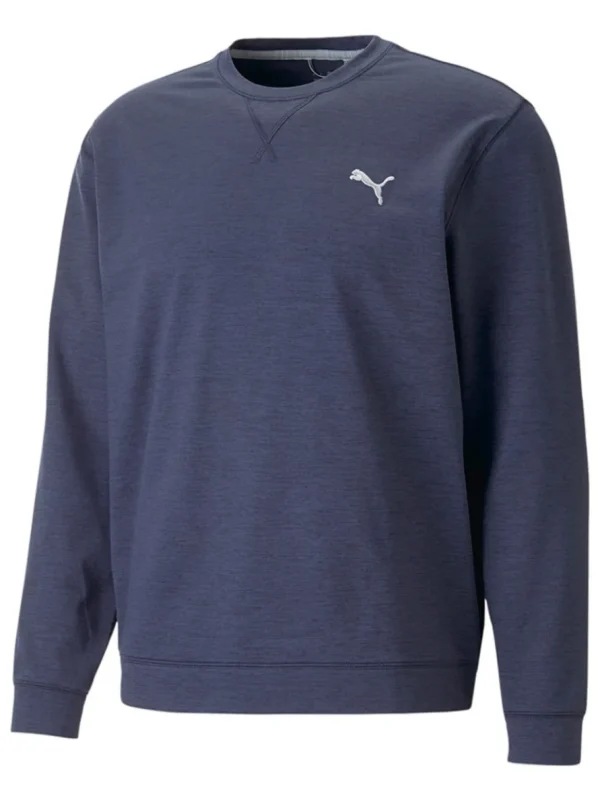 Men Puma Jumpers< Cloudspun Heather Golf Sweatshirt - Navy Blazer Heather