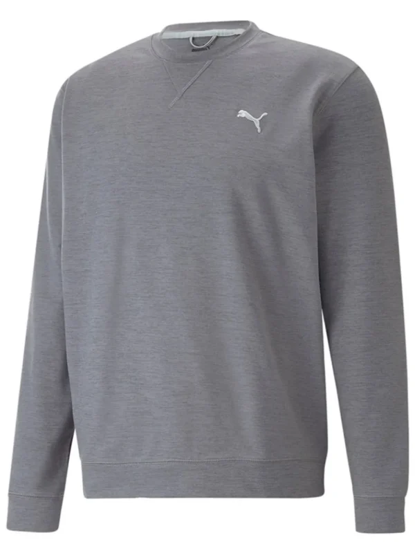 Men Puma Jumpers< Cloudspun Heather Golf Sweatshirt - Quiet Shade Heather