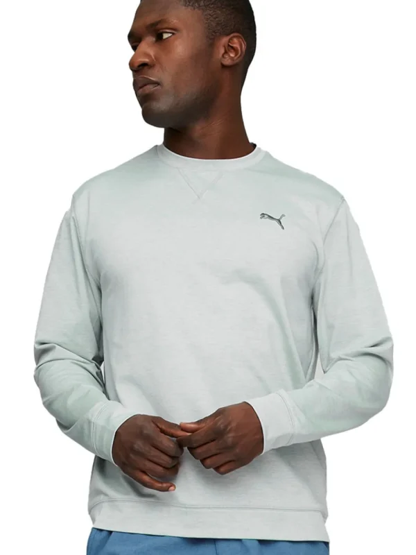 Men Puma Jumpers< Cloudspun Heather Golf Sweatshirt - High Rise Heather