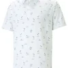 Men Puma Shirts< Cloudspun Horizons Golf Polo - Bright White Heather