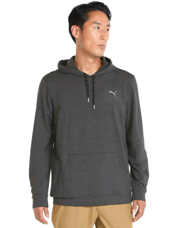 Men Puma Jumpers< Cloudspun Progress Golf Hoodie - Black Heather