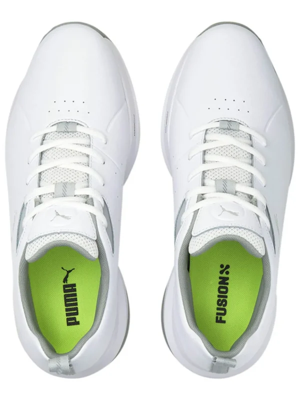 Men Puma Mens Golf Shoes< Fusion Fx Wide Golf Shoes - White/ Silver/High Rise