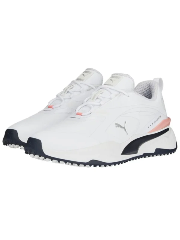 Men Puma Mens Golf Shoes< Gs-Fast Golf Shoes - White/Navy Blazer/Flamingo Pink