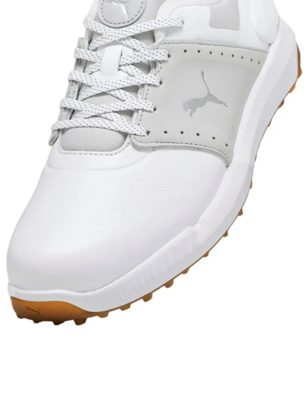 Men Puma Mens Golf Shoes< Ignite Elevate Crafted Golf Shoes - White/Ash Grey