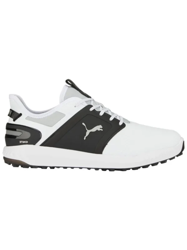 Men Puma Mens Golf Shoes< Ignite Elevate Wide Golf Shoes - White/ Black