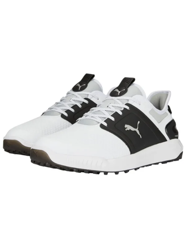 Men Puma Mens Golf Shoes< Ignite Elevate Wide Golf Shoes - White/ Black