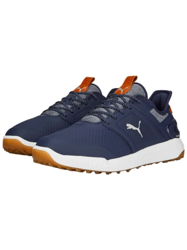 Men Puma Mens Golf Shoes< Ignite Elevate Wide Golf Shoes - Navy/ Silver