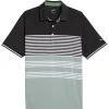 Men Puma Shirts< Mattr Track Golf Polo - Black/Eucalyptus Heather