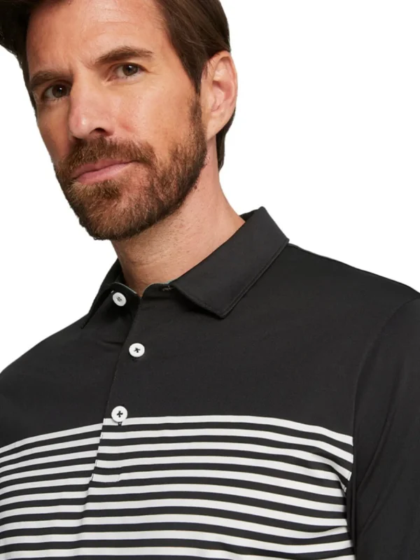 Men Puma Shirts< Mattr Track Golf Polo - Black/Eucalyptus Heather