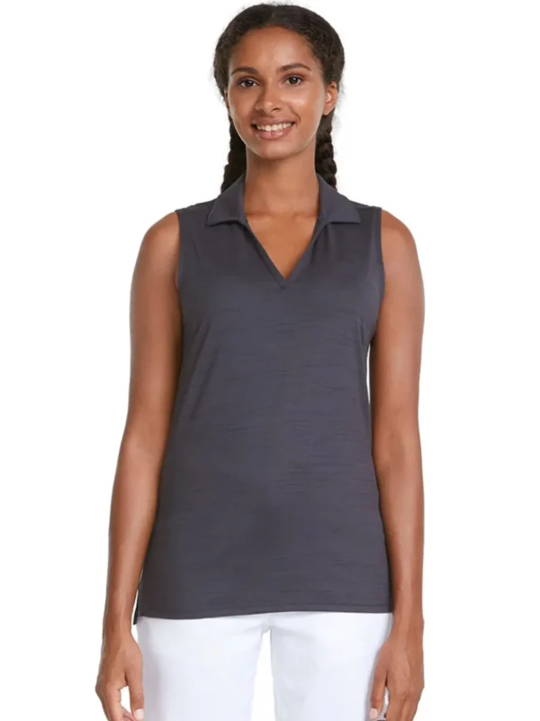 Women Puma Shirts< Women'S Cloudspun Coast Sleeveless Golf Polo - Navy Blazer