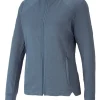 Women Puma Jumpers< Women'S Cloudspun Heather Full Zip Golf Jacket - Evening Sky Heather