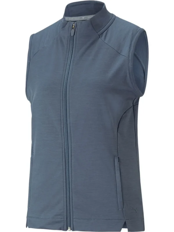 Women Puma Vests< Women'S Cloudspun Heather Full Zip Golf Vest - Evening Sky Heather