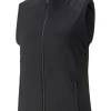 Women Puma Vests< Women'S Cloudspun Heather Full Zip Golf Vest - Black Heather