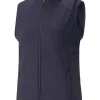 Women Puma Vests< Women'S Cloudspun Heather Full Zip Golf Vest - Navy Blazer Heather