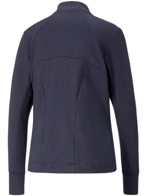 Women Puma Jumpers< Women'S Cloudspun Heather Full Zip Golf Jacket - Navy Blazer Heather