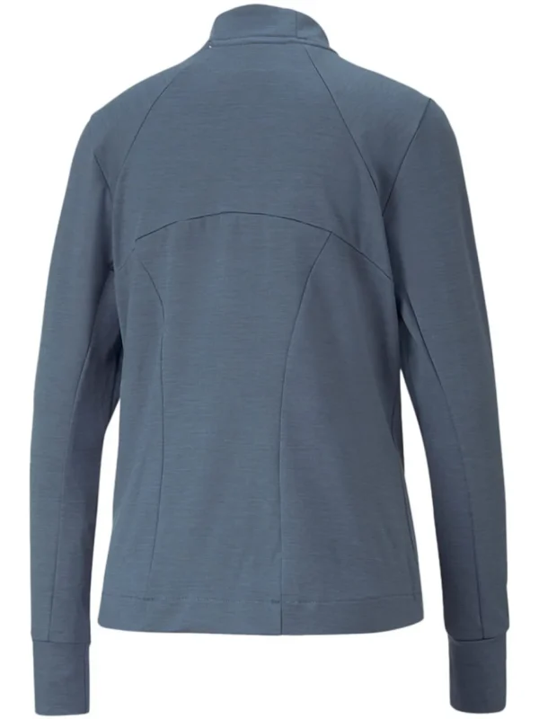 Women Puma Jumpers< Women'S Cloudspun Heather Full Zip Golf Jacket - Evening Sky Heather