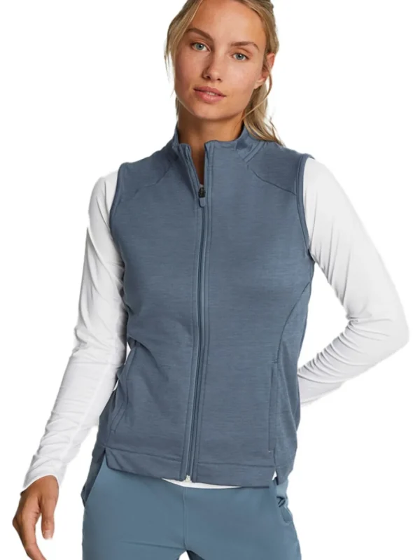 Women Puma Vests< Women'S Cloudspun Heather Full Zip Golf Vest - Evening Sky Heather