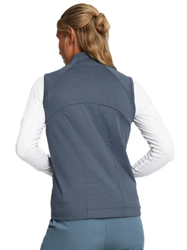 Women Puma Vests< Women'S Cloudspun Heather Full Zip Golf Vest - Evening Sky Heather