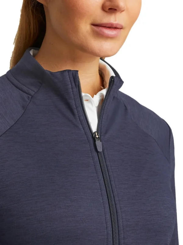 Women Puma Jumpers< Women'S Cloudspun Heather Full Zip Golf Jacket - Navy Blazer Heather