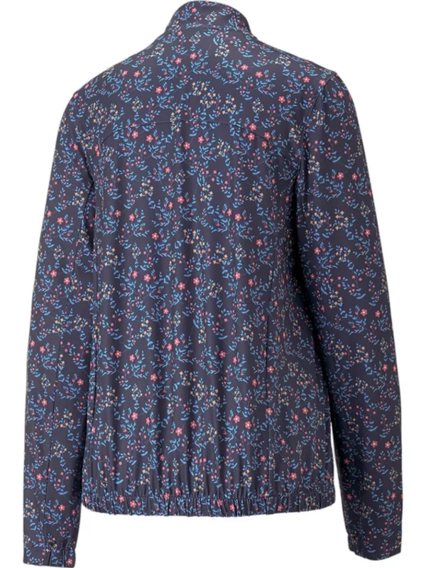 Women Puma Jumpers< Women'S Floral Cloudspun 1/4-Zip Golf Pullover - Navy Blazer/Loveable