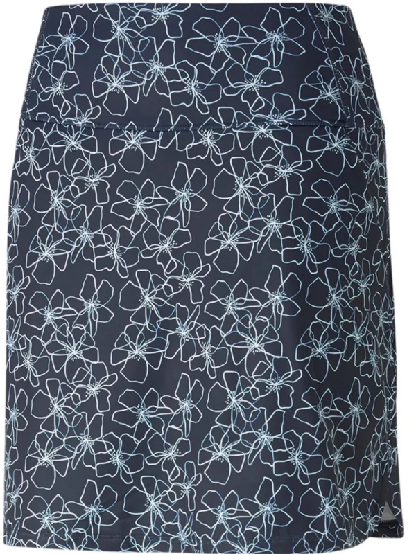 Women Puma Skorts & Dresses< Women'S Pwrmesh Island Flower Skort - Navy Blazer/Bright White