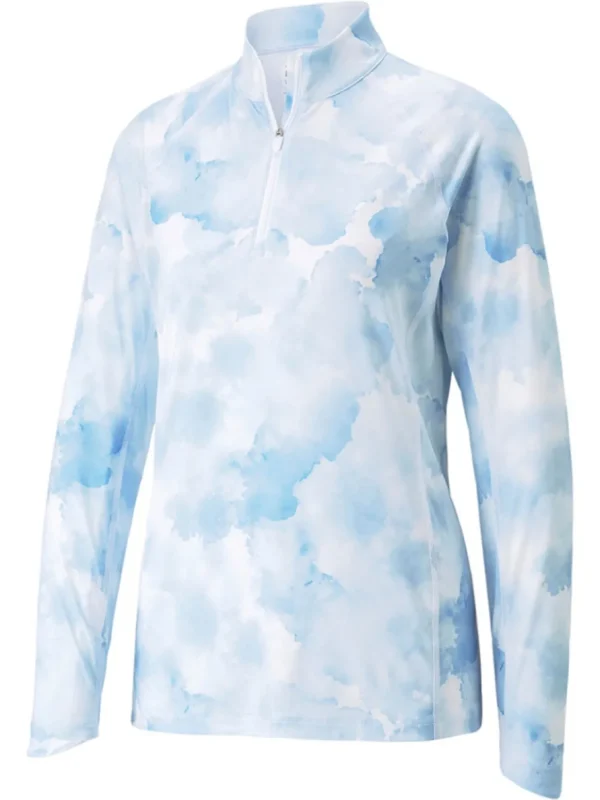 Women Puma Shirts< Women'S Youv Cloud Golf 1/4 Zip - Day Dream