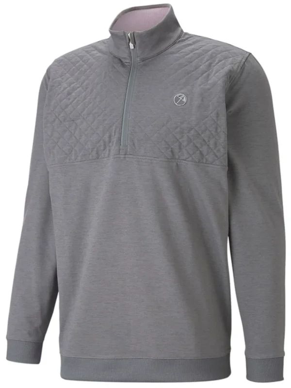 Men Puma Jumpers< X Arnold Palmer Cloudspun Castle Quarter-Zip - Quiet Shade Heather